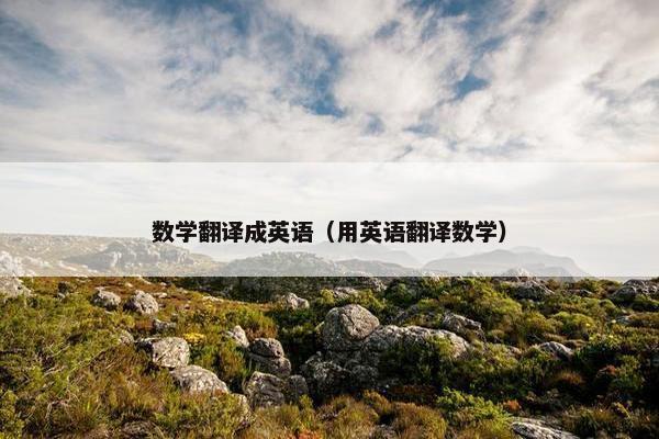 数学翻译成英语（用英语翻译数学）