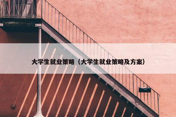 大学生就业策略（大学生就业策略及方案）