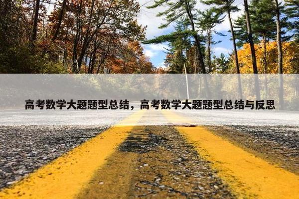 高考数学大题题型总结，高考数学大题题型总结与反思
