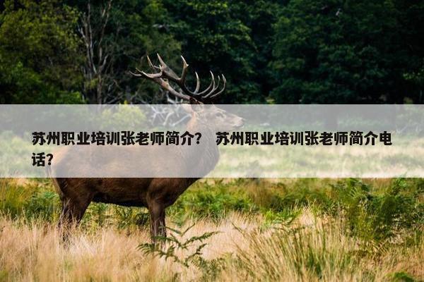 苏州职业培训张老师简介？ 苏州职业培训张老师简介电话？