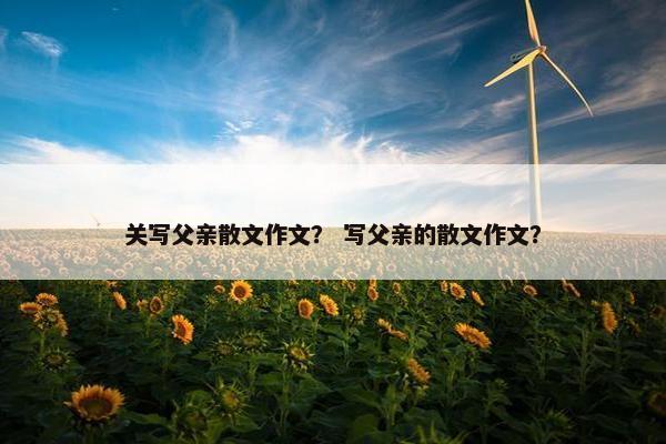 关写父亲散文作文？ 写父亲的散文作文？