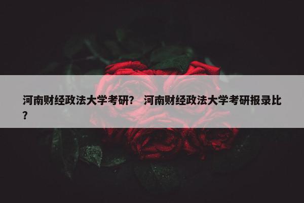 河南财经政法大学考研？ 河南财经政法大学考研报录比？