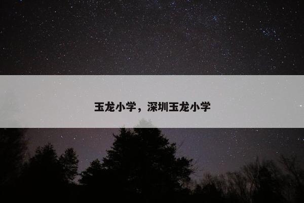 玉龙小学，深圳玉龙小学