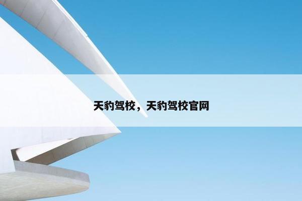 天豹驾校，天豹驾校官网