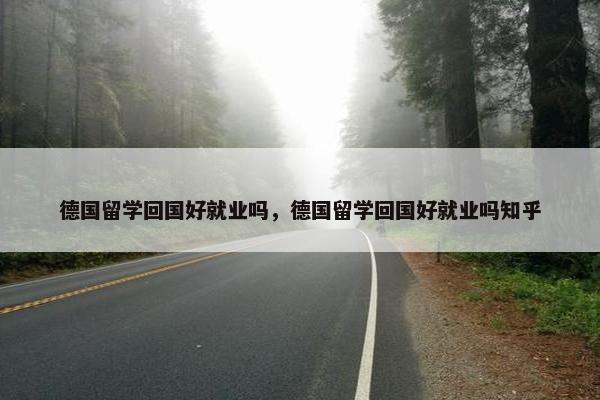 德国留学回国好就业吗，德国留学回国好就业吗知乎