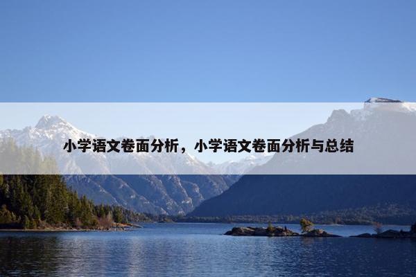 小学语文卷面分析，小学语文卷面分析与总结
