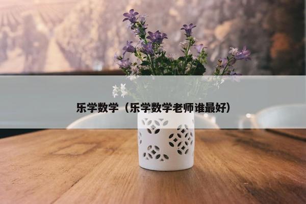 乐学数学（乐学数学老师谁最好）