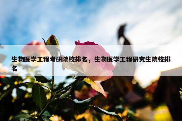 生物医学工程考研院校排名，生物医学工程研究生院校排名
