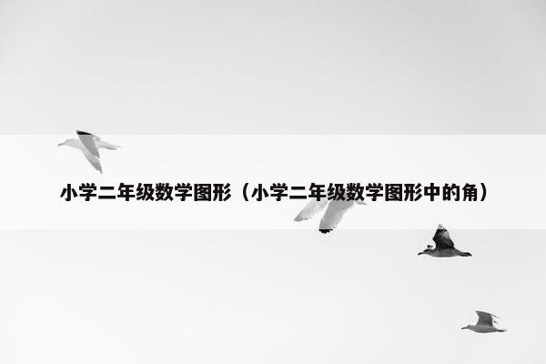 小学二年级数学图形（小学二年级数学图形中的角）