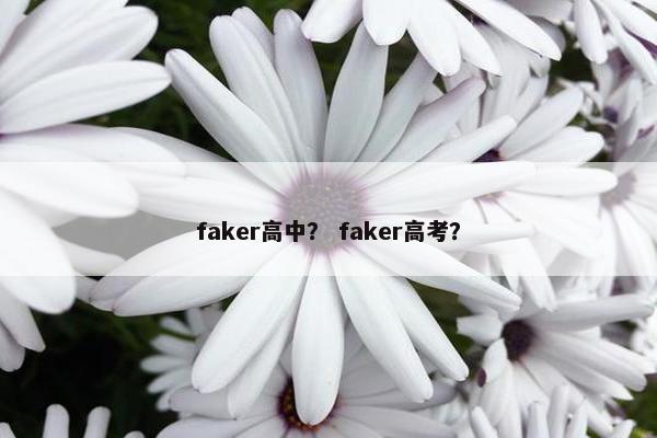 faker高中？ faker高考？