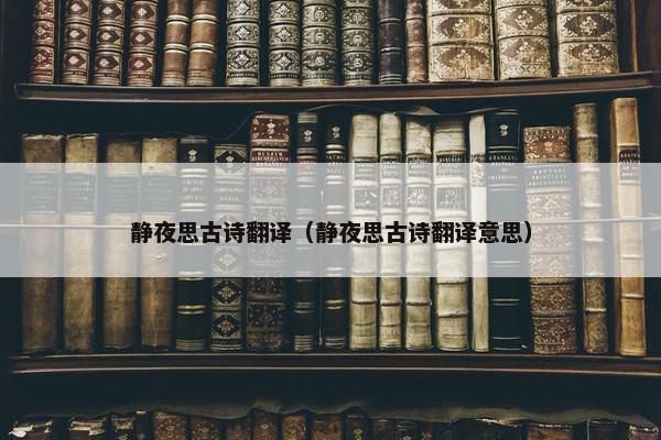 静夜思古诗翻译（静夜思古诗翻译意思）