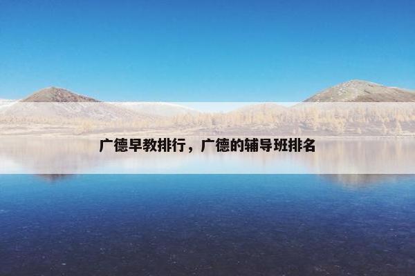 广德早教排行，广德的辅导班排名