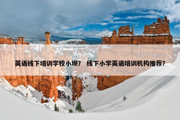 英语线下培训学校小坝？ 线下小学英语培训机构推荐？