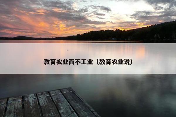教育农业而不工业（教育农业说）