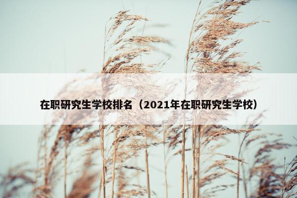 在职研究生学校排名（2021年在职研究生学校）