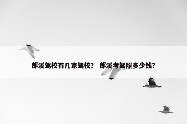 郎溪驾校有几家驾校？ 郎溪考驾照多少钱？