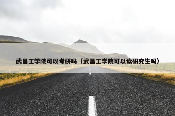 武昌工学院可以考研吗（武昌工学院可以读研究生吗）