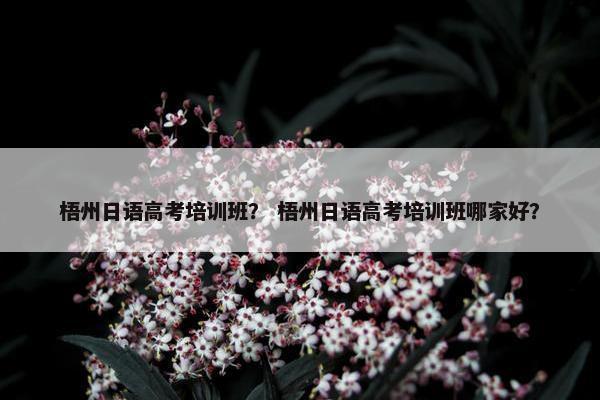 梧州日语高考培训班？ 梧州日语高考培训班哪家好？