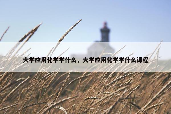 大学应用化学学什么，大学应用化学学什么课程