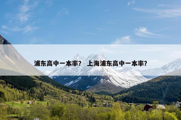 浦东高中一本率？ 上海浦东高中一本率？