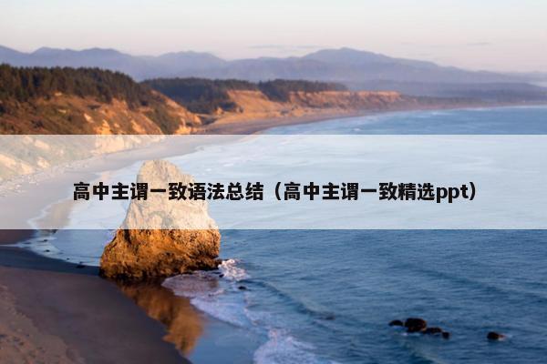 高中主谓一致语法总结（高中主谓一致精选ppt）