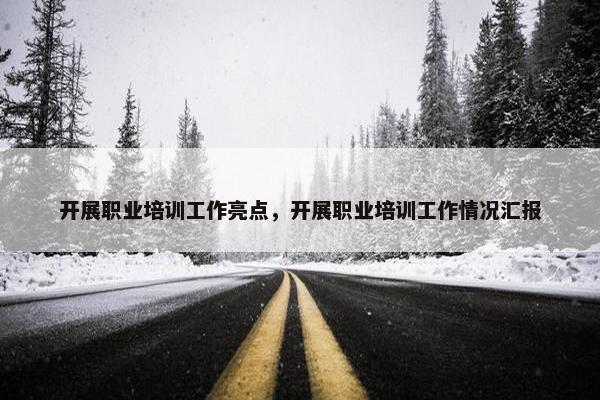 开展职业培训工作亮点，开展职业培训工作情况汇报