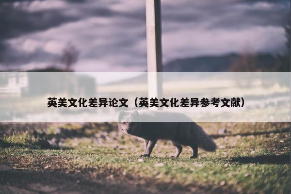 英美文化差异论文（英美文化差异参考文献）