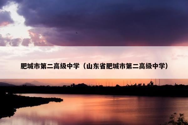 肥城市第二高级中学（山东省肥城市第二高级中学）