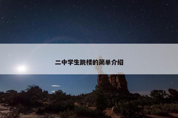 二中学生跳楼的简单介绍