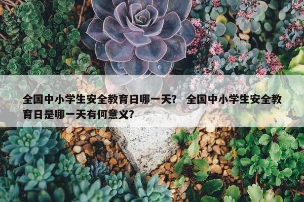 全国中小学生安全教育日哪一天？ 全国中小学生安全教育日是哪一天有何意义？