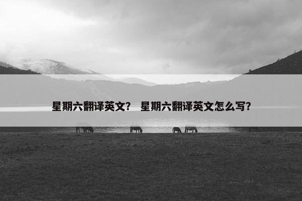 星期六翻译英文？ 星期六翻译英文怎么写？
