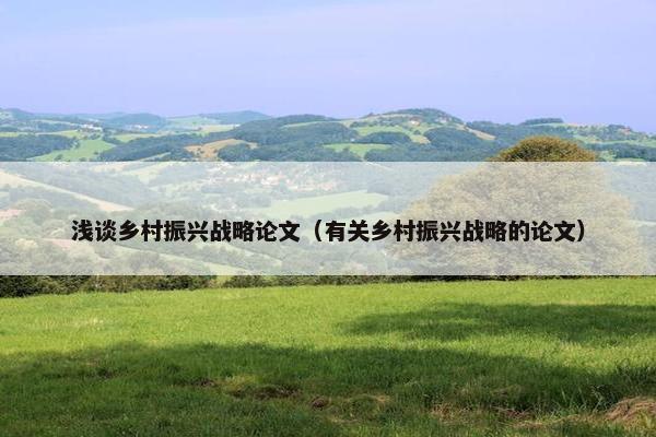 浅谈乡村振兴战略论文（有关乡村振兴战略的论文）