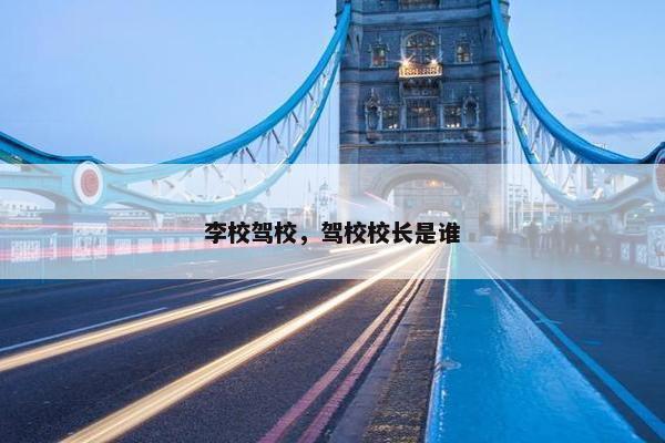 李校驾校，驾校校长是谁
