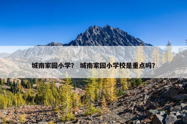 城南家园小学？ 城南家园小学校是重点吗？