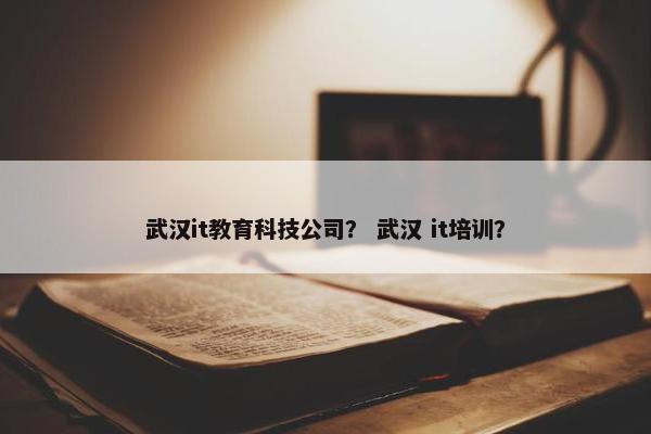 武汉it教育科技公司？ 武汉 it培训？