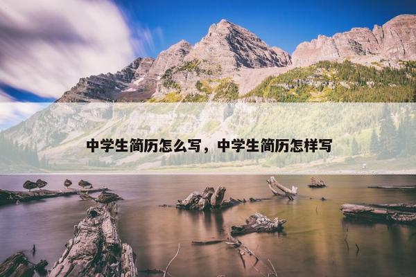 中学生简历怎么写，中学生简历怎样写