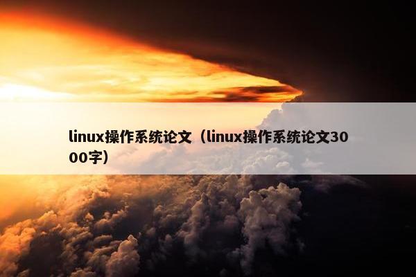 linux操作系统论文（linux操作系统论文3000字）