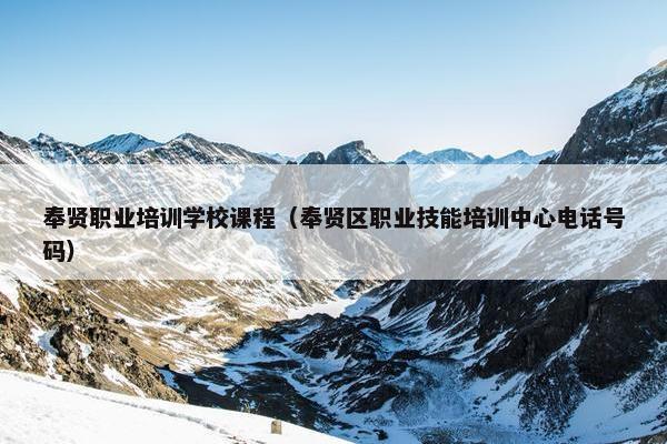奉贤职业培训学校课程（奉贤区职业技能培训中心电话号码）