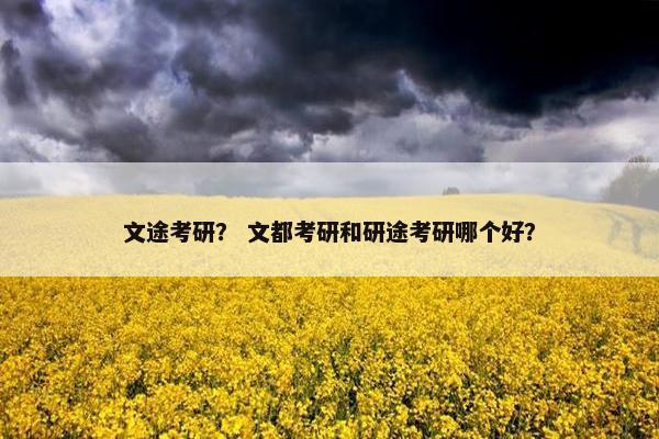文途考研？ 文都考研和研途考研哪个好？