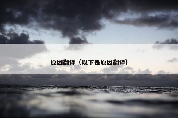 原因翻译（以下是原因翻译）