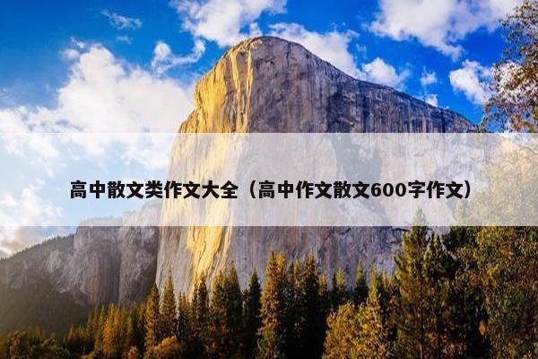 高中散文类作文大全（高中作文散文600字作文）