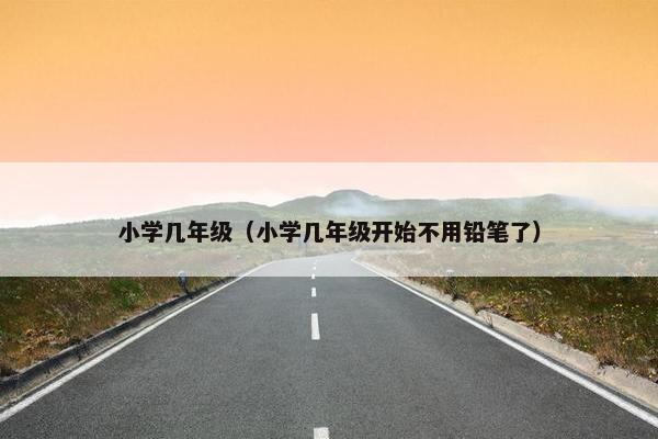 小学几年级（小学几年级开始不用铅笔了）
