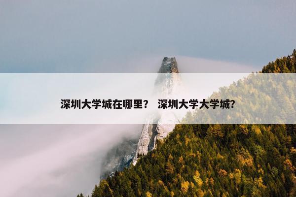 深圳大学城在哪里？ 深圳大学大学城？