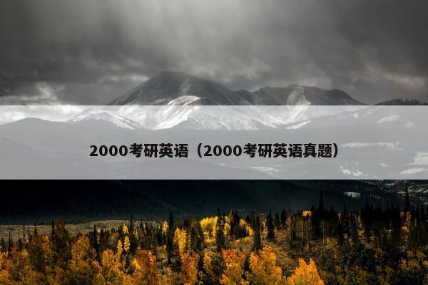 2000考研英语（2000考研英语真题）