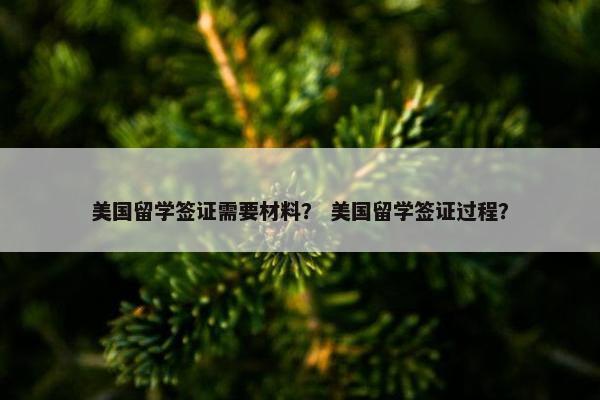 美国留学签证需要材料？ 美国留学签证过程？
