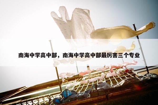 南海中学高中部，南海中学高中部最厉害三个专业