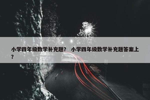 小学四年级数学补充题？ 小学四年级数学补充题答案上？