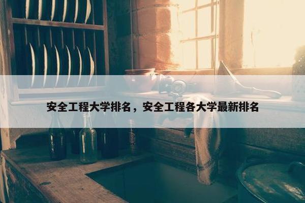 安全工程大学排名，安全工程各大学最新排名
