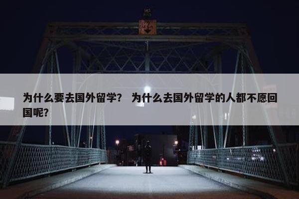 为什么要去国外留学？ 为什么去国外留学的人都不愿回国呢？