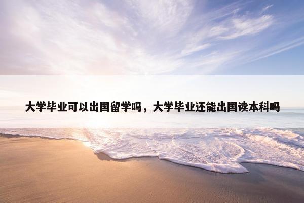 大学毕业可以出国留学吗，大学毕业还能出国读本科吗